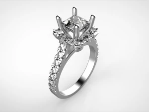 princess engagement ring size 53 3D Print Model
