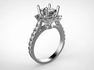 princess engagement ring size 53 3D Print Model
