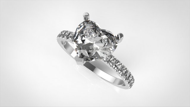 heart stone engagement ring Modèles 3D en vedette .c4d .max .obj .3ds .fbx .stl .blend 
