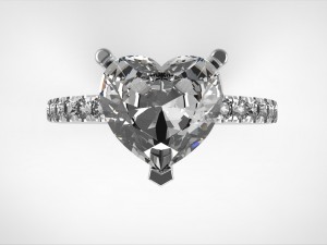heart stone engagement ring Modèles 3D en vedette
