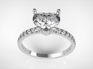 heart stone engagement ring Modèles 3D en vedette