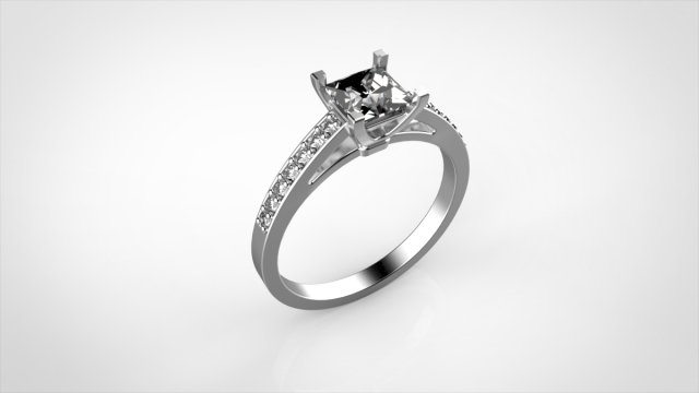 solitaire engagement ring size 53 3D Print Model .c4d .max .obj .3ds .fbx .stl .blend 