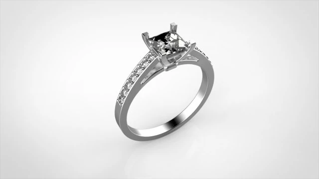 solitaire engagement ring size 53 3D Print Model .c4d .max .obj .3ds .fbx .stl .blend