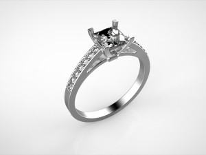 solitaire engagement ring size 53 3D Print Model