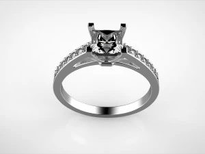 solitaire engagement ring size 53 3D Print Model