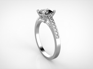 solitaire engagement ring size 53 3D Print Model