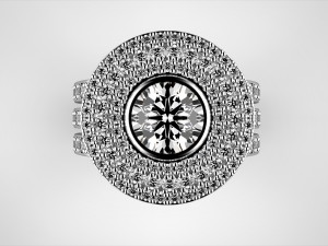3 rows engagement ring Modèles 3D en vedette