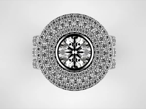 3 rows engagement ring 3D Print Model