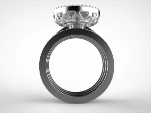 3 rows engagement ring 3D Print Model