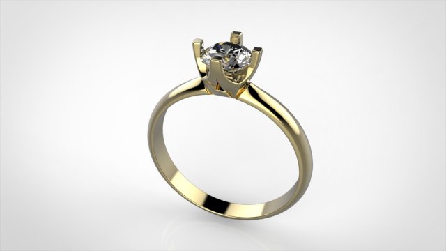 4 prongs engagement ring 3Dプリントモデル .c4d .max .obj .3ds .fbx .stl .blend 