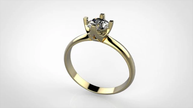 4 prongs engagement ring 3D Print Model .c4d .max .obj .3ds .fbx .stl .blend