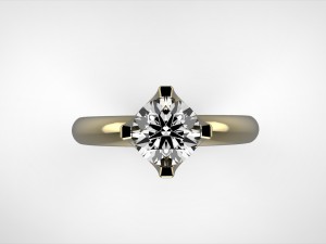 4 prongs engagement ring 3Dプリントモデル