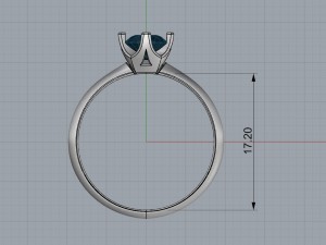 4 prongs engagement ring 3Dプリントモデル