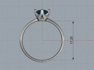 4 prongs engagement ring 3D Print Model