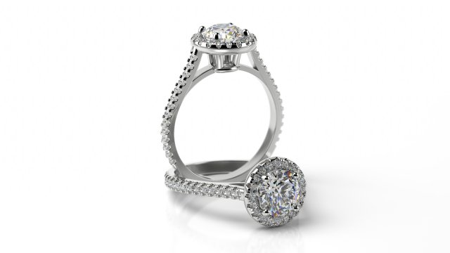 round diamond engagement ring Modello di stampa 3D .c4d .max .obj .3ds .fbx .stl .blend 