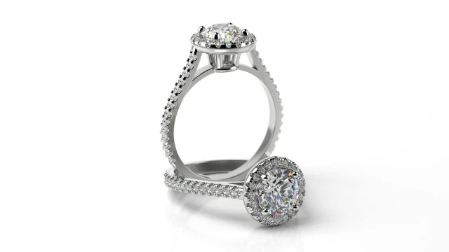 round diamond engagement ring 3D Print Model .c4d .max .obj .3ds .fbx .stl .blend