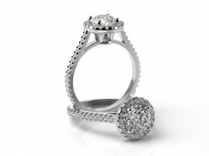 round diamond engagement ring 3D Print Model