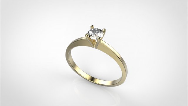 solitaire engagement ring 3D Print Model .c4d .max .obj .3ds .fbx .stl .blend 
