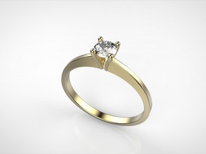 solitaire engagement ring 3D Print Model