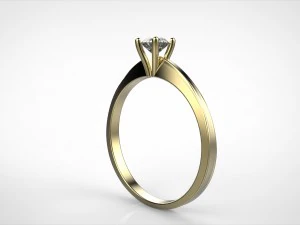 solitaire engagement ring 3D Print Model