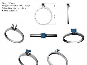 solitaire engagement ring 3D Print Model