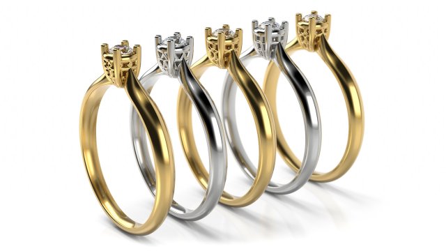 engagement rings collection 2 Model Cetak 3D .c4d .max .obj .3ds .fbx .stl .blend