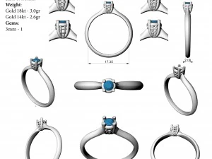 engagement rings collection 2 3D Print Model
