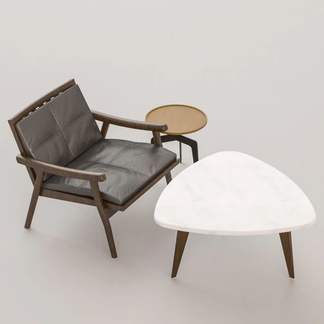 chair and tables set 3D Model .c4d .max .obj .3ds .fbx .stl .blend