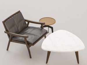 chair and tables set 3Dモデル