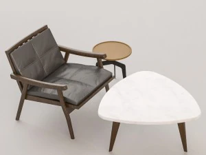 椅子和桌子套装 3D 模型