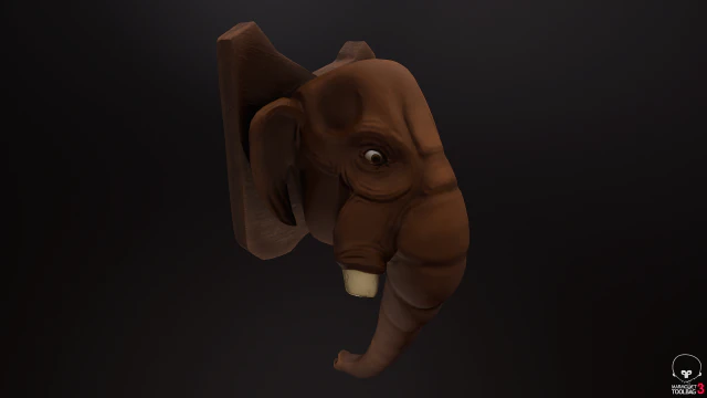 mammoth head pbr 3D Model .c4d .max .obj .3ds .fbx .stl .blend 
