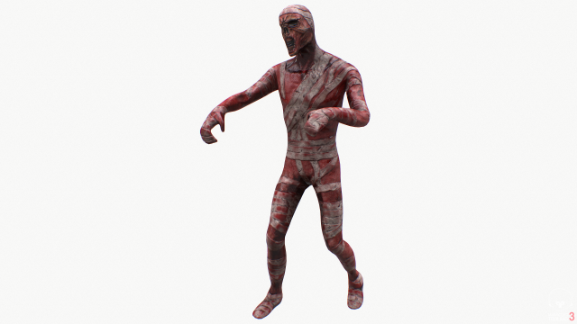burned zombie rigged pbr 3D Model .c4d .max .obj .3ds .fbx .stl .blend