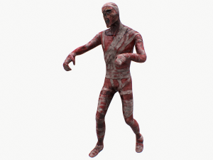 burned zombie rigged pbr Model 3D