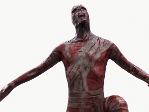 burned zombie rigged pbr 3D Model