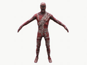 burned zombie rigged pbr 3D Model