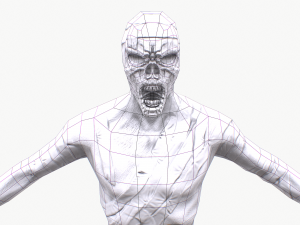 burned zombie rigged pbr 3D Model