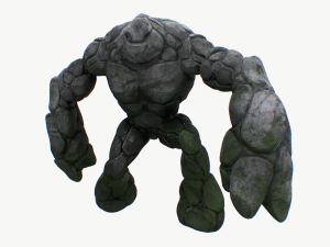 stone golem rigged 3D Model