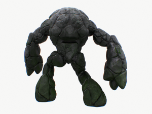 stone golem rigged Model 3D