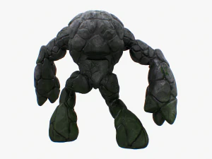 stone golem rigged 3D Model