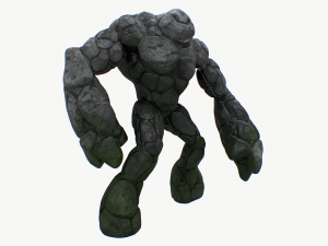 stone golem rigged Model 3D