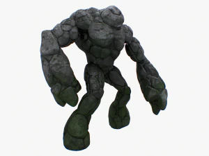 stone golem rigged 3D Model