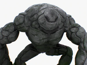 stone golem rigged 3D Model