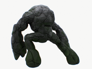 stone golem rigged Model 3D