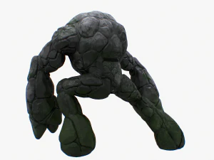 stone golem rigged 3D Model