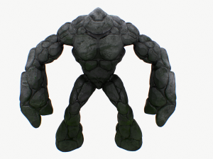 stone golem rigged Model 3D