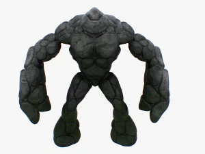 stone golem rigged 3D Model