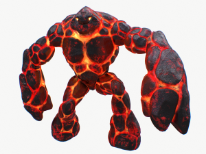 magma golem rigged Modello 3D