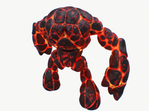 magma golem rigged 3D Модель