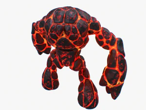 golem de magma ama&ntilde;ado Modelo 3D