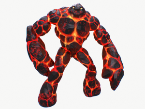 magma golem rigged 3D Модель